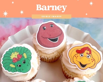 Barney und Friends | Essbare Geburtstag Cupcake Toppers | 12er Set