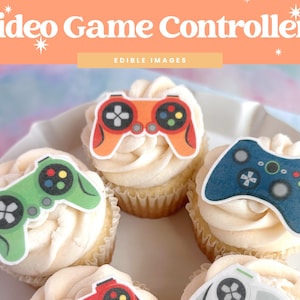 Video Game Controller Birthday | Edible Cupcake Toppers | Set of 12