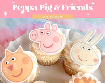 Peppa Wutz und Freunde | Essbare Geburtstag Cupcake Toppers | 12er Set