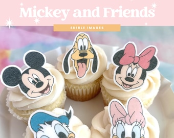 Micky und Freunde | Essbare Cupcake Toppers | 12er Set