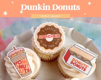 Essbare Dunkin 'Munchkin Babyparty Cupcake Toppers (12er Set)