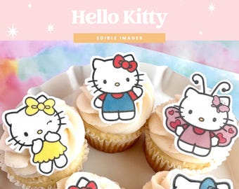 Hello Kitty Kuchendeckel | Essbare Geburtstag Cupcake Toppers | 12er Set
