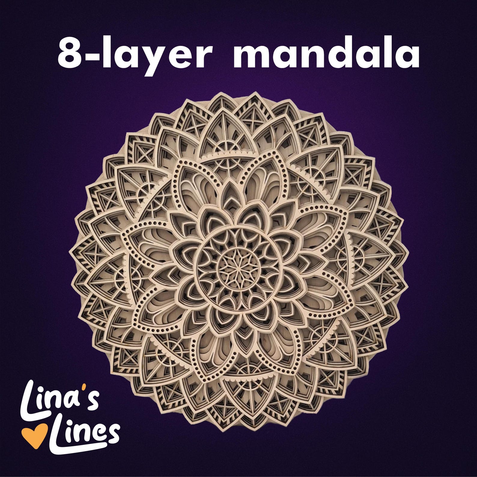 Layered Mandala SVG Cut File | 3d Wood Wall Art Template 13in (33cm ...