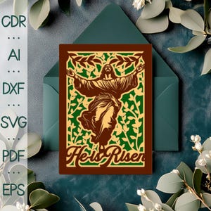 Osterkarte aus Papercraft ""Er ist auferstanden"", 3D Osterkarte, Osterkarte, Frohe Ostern Karten svg, DIY Osterkarten Bundle, Kartenset."