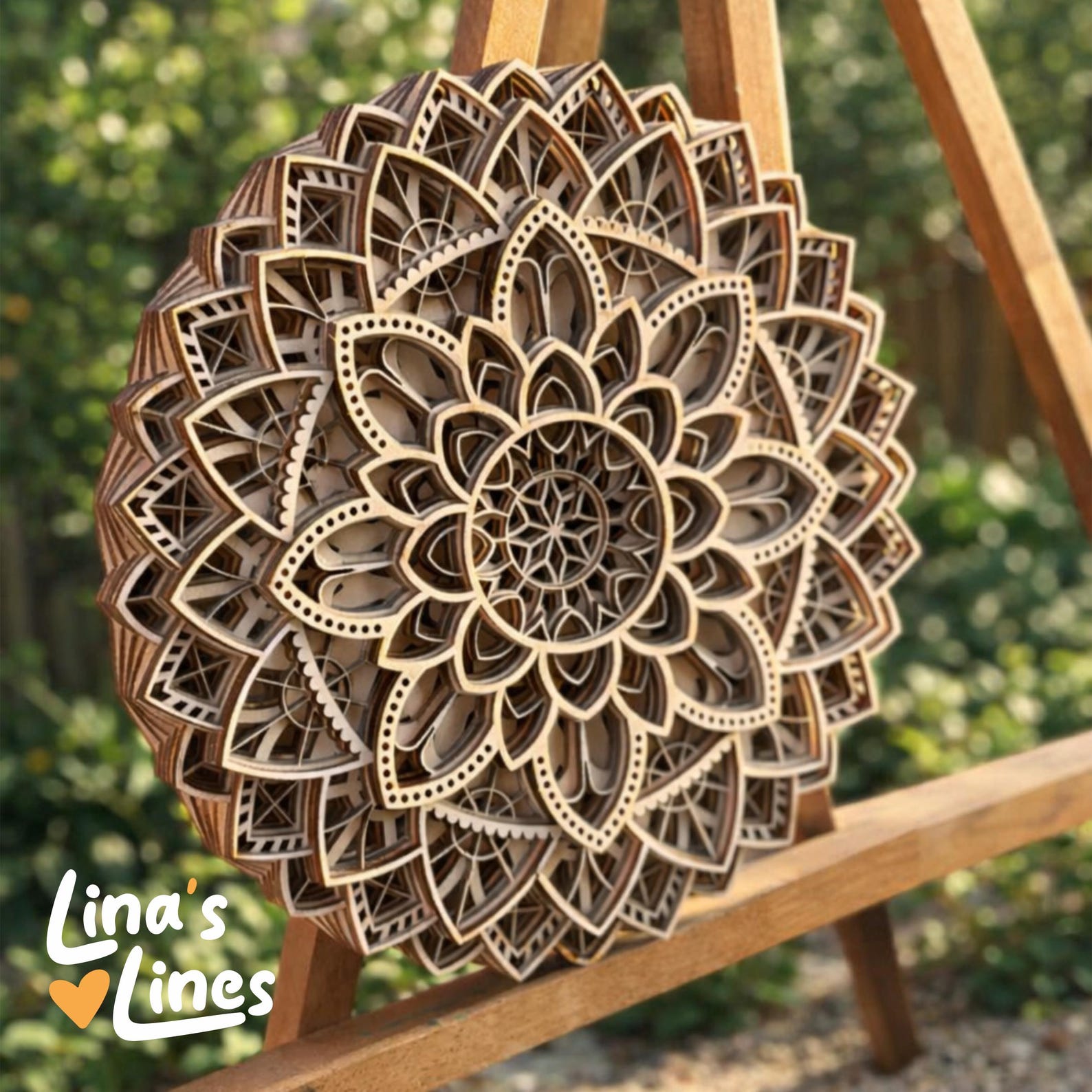 Layered Mandala SVG Cut File | 3d Wood Wall Art Template 13in (33cm ...