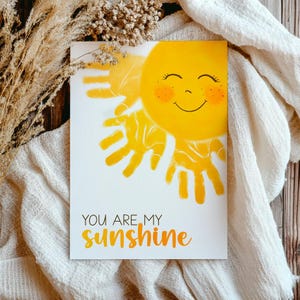 Du bist mein Sonnenschein. Karte für Eltern. Geschenk für Mama. Geschenk zum Vatertag. Ausdruck der Liebe zu geliebten Menschen. Warme Gefühle Ihrer Emotionen