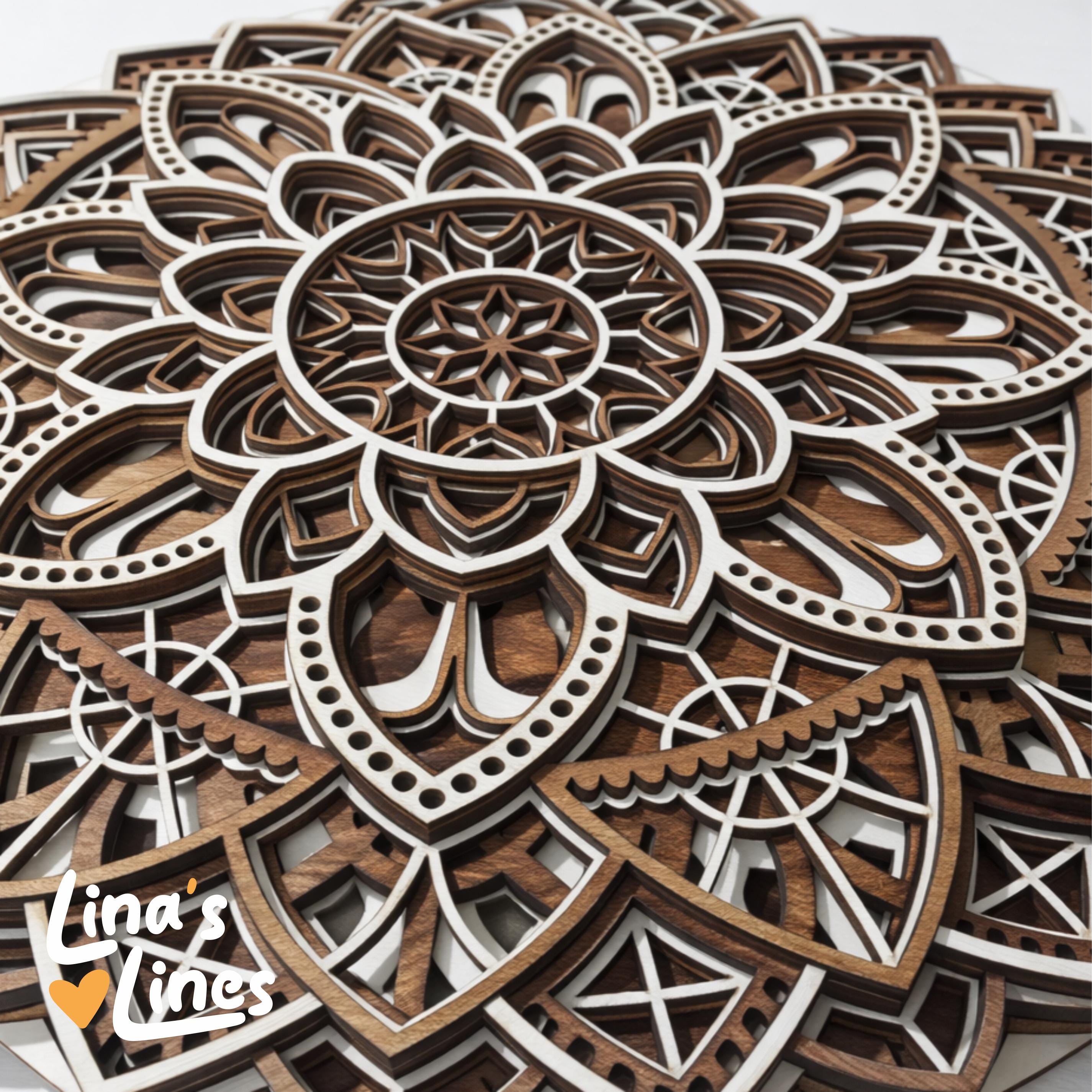 Layered Mandala SVG Cut File | 3d Wood Wall Art Template 13in (33cm ...