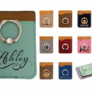 Cartera de cuero personalizada para teléfono con anillo, soporte, billetera para teléfono celular, billetera para iPhone, tarjetero, *** envío gratis ***