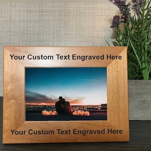 Personalized frame, custom engraved wood picture frame, gift for family, wedding frame, newlywed gift, 4x6, 5x7-  **free shipping**