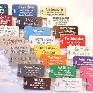 15 jumbo personalized custom engraved luggage tags 24 colors to choose from.
