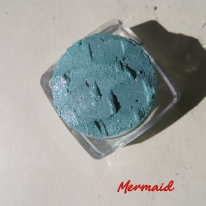 MERMAID - Super Pale Sea Foam Green Pink Shimmery Loose Powder Mineral Eyeshadow, Cruelty-Free, Vegan Mineral Eye Shadow