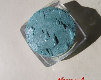 MERMAID - Super Pale Sea Foam Green Pink Shimmery Loose Powder Mineral Eyeshadow, Cruelty-Free, Vegan Mineral Eye Shadow