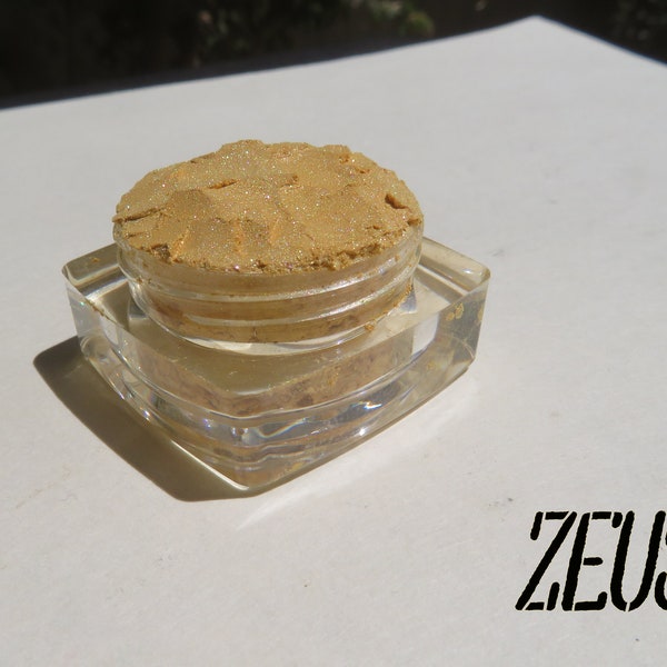 ZEUS - Bright Golden Yellow Shimmer Loose Pigment Mineral Eyeshadow, Cruelty Free, Vegan Eye Shadow