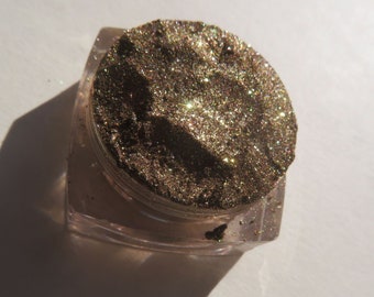 CARE FREE - Dark Brown Gold Shimmer Mineral Eyeshadow: Vegan Loose Pigment