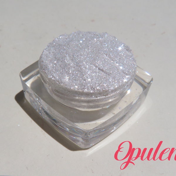 OPULENCE Super Sparkly White Fine Eye Glitter, Shimmer Vegan Mineral Eye Shadow, Loose Pigments Talc Free Handcrafted Eye Makeup Highlighter