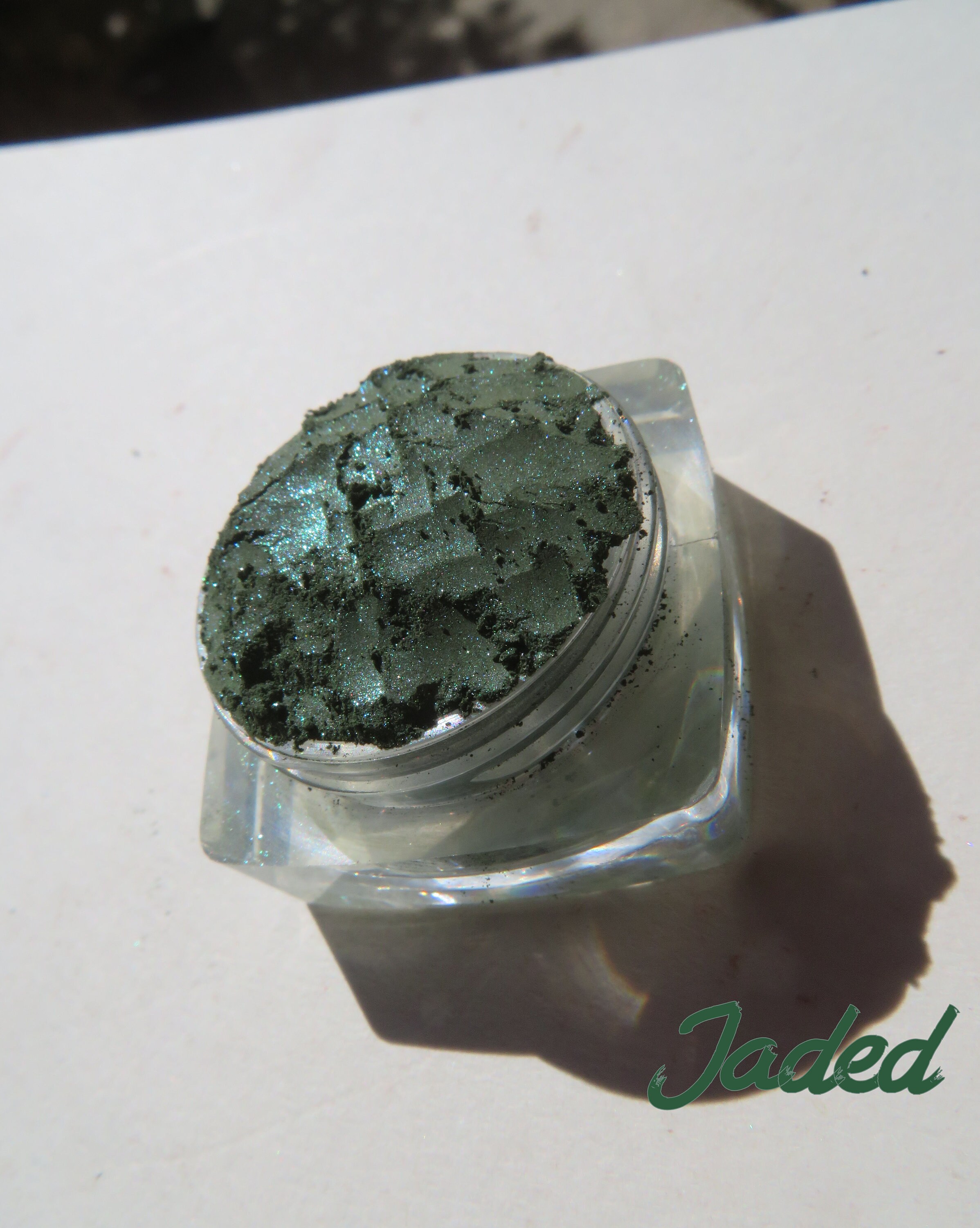 JADED - Dark Green Shimmer Mineral Eyeshadow: Vegan Loose Pigment