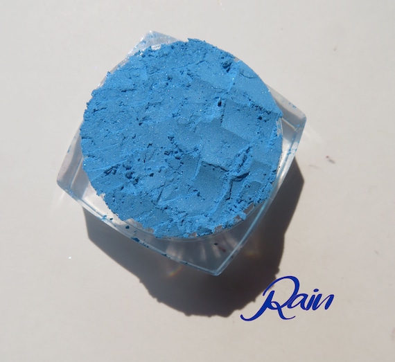 RAIN - Bright Sky Blue Shimmer Mineral Eyeshadow, Loose Pigments Eco-Friendly, Cruelty-free Mineral Eye Shadow