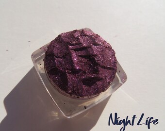 NIGHT LIFE - Dark Plum Shimmer Mineral Eyeshadow | Loose Pigments | Cruelty-Free | Vegan Purple Mineral Eye Shadow
