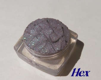 Hex - Dark Gray Shimmer Mineral Eyeshadow: Golden Green Sheen, Vegan, Cruelty-Free