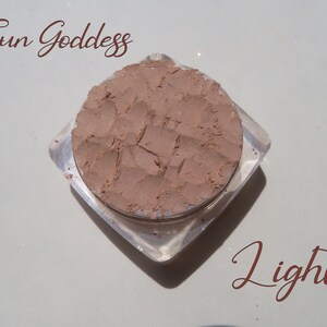 Soft Sheer Pale Brown Natural Mineral Bronzer, Vegan Loose Pigments Mineral Eye Shadow Sun Goddess Bronzers Pick Light or Dark image 2