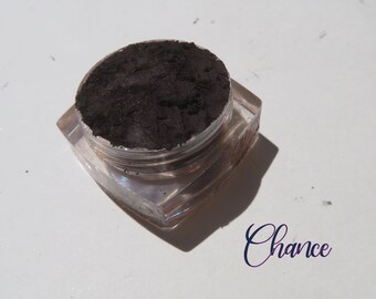 CHANCE - Matte Dark Black Brown Mineral Eyeshadow / Eyebrows / Vegan Loose Powder Eyeliner, Mineral Makeup Eye Shadow