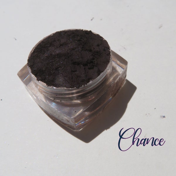 CHANCE - Matte Dark Black Brown Mineral Eye Shadow / Eyebrows / Vegan Loose Powder Eyeliner, Mineral Makeup Eyeshadow