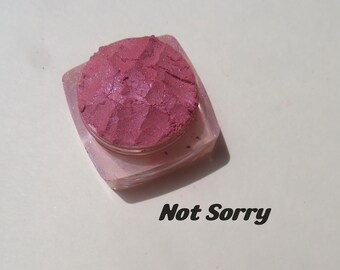 Not Sorry - Pinky Red Shimmer Mineral Eyeshadow: Vegan, Carmine-Free Loose Pigment