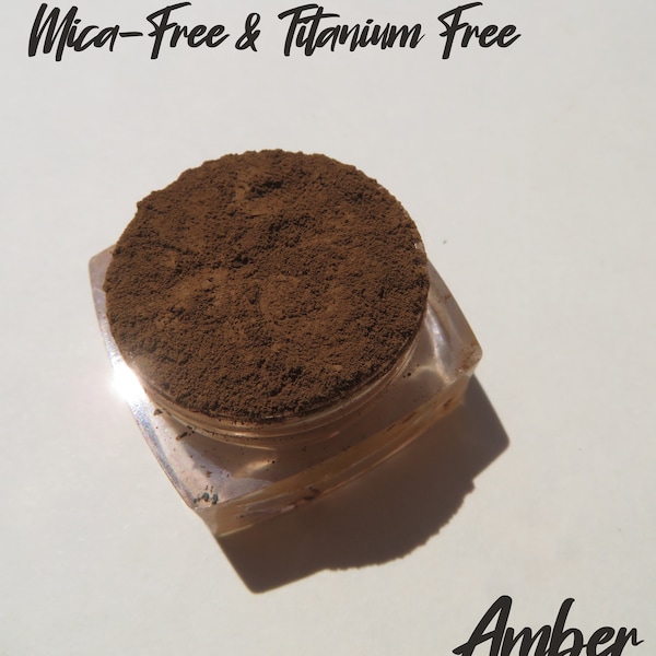 AMBER - Matte Brown Yellow Mineral Eyeshadow, Mica-Free & Titanium Free, Vegan Loose Pigments Cruelty-Free, Mineral Makeup Eye Shadow