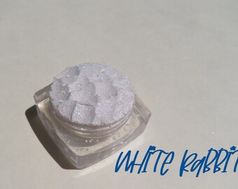 WHITE RABBIT - Sparkly White With Violet Shimmer, Fine Eye Glitter Shimmer Mineral Eyeshadow, Loose Pigments, Vegan Eye Makeup/Highlighter