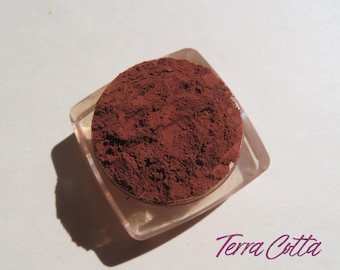 TERRA COTTA - Matte Dark Red Brown Mineral Eye Shadow, Mica-Free & Titanium Dioxide Free, Loose Pigments, Vegan Cruelty-Free, Makeup