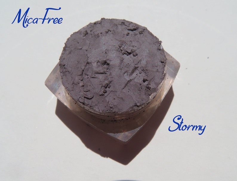 STORMY Mica-Free Matte Gray Brown Mineral Eyeshadow, Smokey Gray Loose Pigments, Cruelty-Free, Vegan Mineral Eye Shadow image 5