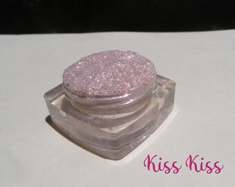 KISS KISS - Pale Pink Sparkly Shimmer Loose Pigment Vegan Mineral Eye Shadow | Carmine-Free | Always Cruelty-Free