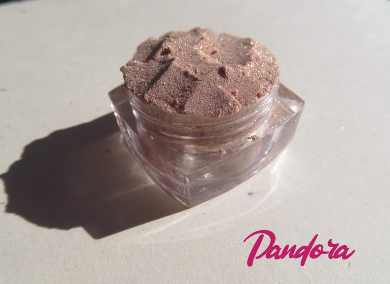 PANDORA Nude Semi-Sheer Sparkly Shimmer Vegan Mineral Eyeshadow, Loose Pigments, Heavy Shimmer Mineral Eye Shadow image 1