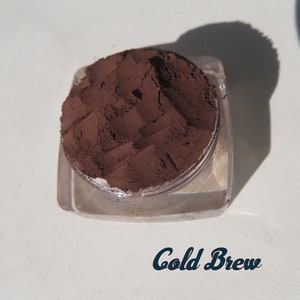 Cold Brew Dark Brown Shimmer Mineral Eyeshadow - Loose Pigment Eyeliner
