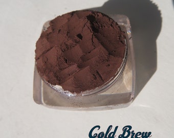 COLD BREW -  Dark Brown Matte Mineral Eye Shadow, Loose Pigments Powdered Brown Mineral Eyeliner, Matte Brown Eye Makeup