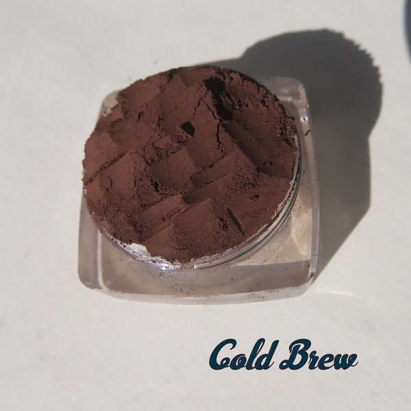 COLD BREW -  Dark Brown Matte Mineral Eye Shadow, Loose Pigments Powdered Brown Mineral Eyeliner, Matte Brown Eye Makeup