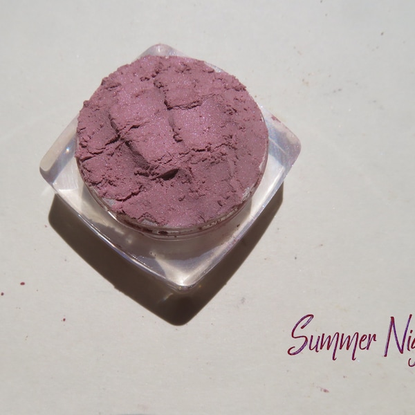 SUMMER NIGHTS - Pale Mauve Loose Powder Mineral Eyeshadow Vegan Carmine Free Talc Free Mineral Eye Shadow