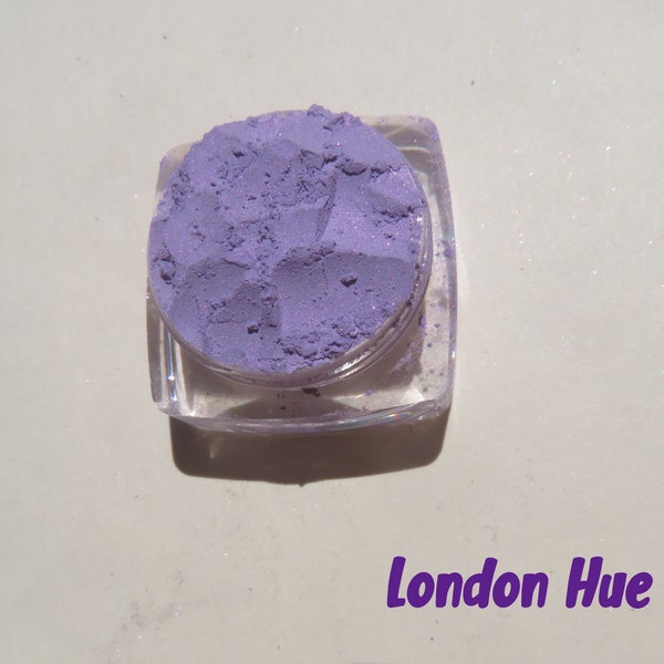 LONDON HUE - Light Plum Blue Shimmer Mineral Eyeshadow, Loose Pigments, Cruelty-Free, Pure Vegan Purple Mineral Eye Shadow