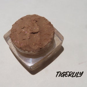Tigerlily Shimmer Mineral Eyeshadow: Golden Brown Loose Powder, Vegan