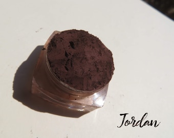 JORDAN - Matte Dark Black Brown Eyebrow Mineral Eyeshadow, Vegan Loose Powder Eyeliner, Mineral Makeup Eye Shadow
