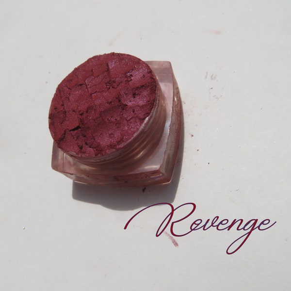 REVENGE - Vegan Dark Red Matte Loose Pigments Mineral Eyeshadow, Carmine-Free No Cosmetic Dyes, Cruelty-free Mineral Eye Shadow