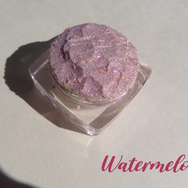 WATERMELON - Pale Sheer Pink Glitter Shimmer Loose Pigment Vegan Mineral Eye Shadow, Carmine-Free, Cruelty-Free, Eye Glitter Makeup