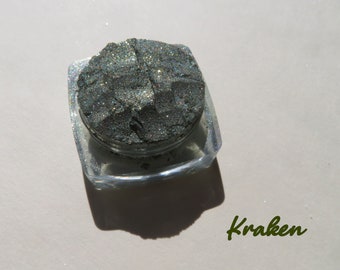 KRAKEN - Dark Rich Olive Green Shimmer Mineral Eyeshadow, Vegan Loose Pigments, Cruelty-Free Mineral Eye Shadow