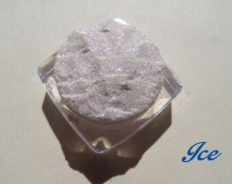 ICE - Sparkly White Fine Eye Glitter, Heavy Blue Shimmer Mineral Eyeshadow, Loose Pigments, Vegan Handcrafted Eye Makeup Highlighter