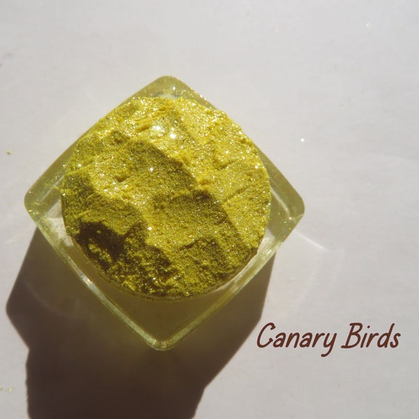 CANARY BIRDS - Super Bright Lemon Yellow Shimmer Loose Pigment Mineral Eye Shadow, Cruelty Free, Vegan Eyeshadow