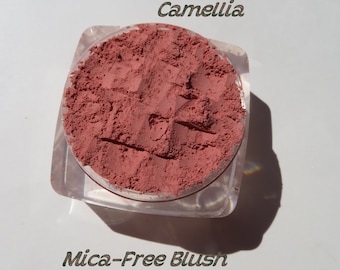 CAMELLIA- Mica-Free Vegan Matte Loose Powder Mineral Blush, Carmine Free, Cruelty-free, Matte Loose Mineral Pigments Eyeshadow