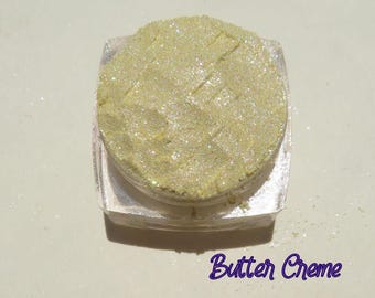 Butter Creme - Bright Lemon Yellow Shimmer Eyeshadow: Vegan Cruelty-Free Mineral Pigment