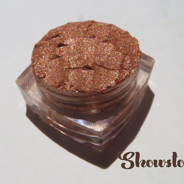 SHOWSTOPPER - Orange Sparkly Brown Shimmer Vegan Mineral Eye Shadow, Loose Pigments Curelty-Free, Pure Mineral Eyeshadow