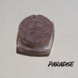 PARADISE - Matte Brown Gray Loose Powder Eyebrow or Eye Shadow, Vegan Mineral Makeup Eyeshadow