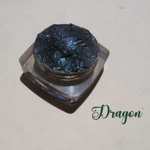 DRAGON - Deep Dark Green Heavy Shimmer Mineral Eyeshadow, Loose Pigments, Cruelty-Free, Vegan Mineral Makeup Green Eye Shadow